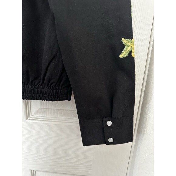 Rockmount Ranch Wear Western Bolero Jacket Black Floral Embroidered Roses XS - Picture 7 of 13
